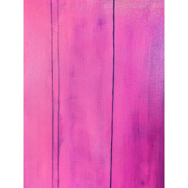 Contemporary Tommy Taylor "Neighbor" Contemporary Pink & Purple Toned Close Up Painting of a Door, 2023 For Sale - Image 3 of 8