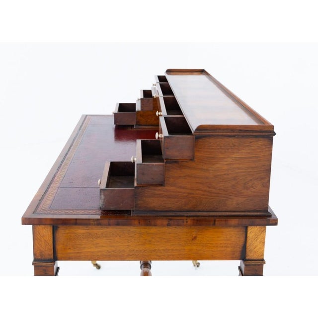 Brown Regency Revival Bonheur Du Jour Desk in Mahogany, 1920s For Sale - Image 8 of 11