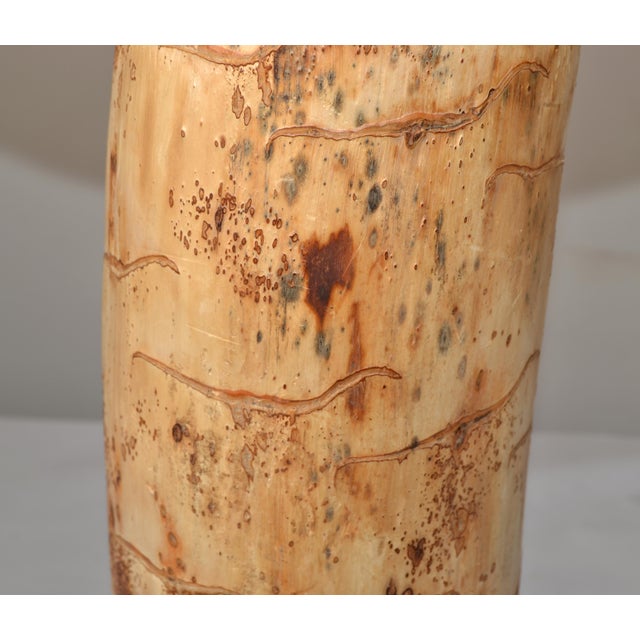 1970s Palm Beach Regency Bamboo Wood Table Lamp Rustic Arts & Crafts For Sale - Image 11 of 12