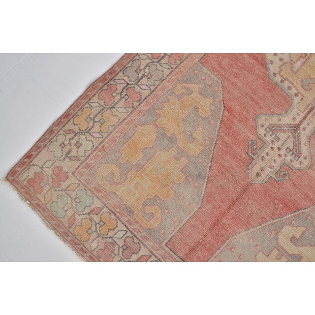 1950s Oushak Floor Anatolian Wool Carpet For Sale - Image 10 of 10