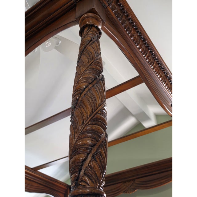 Brown Tropical Inspired King Size Canopy Bed Frame For Sale - Image 8 of 8