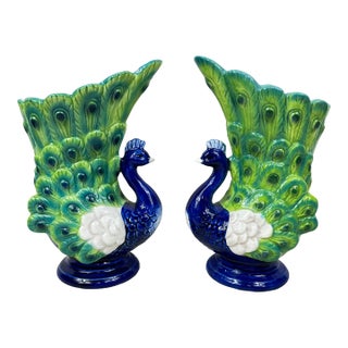 Strutting Peacock Vases For Sale