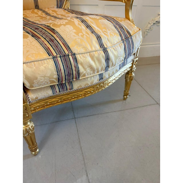Antique Louis XVI French Giltwood Bergère Armchairs, 1920, Set of 4 For Sale - Image 11 of 17