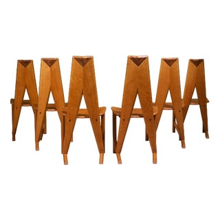 Dining Chairs by Søren Nissen and Ebbe Gehl for Seltz, France, 1980s, Set of 6 For Sale