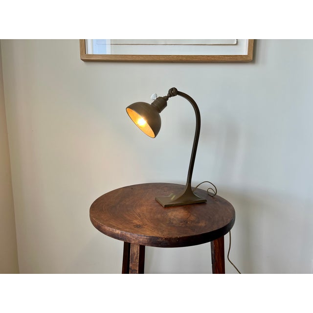 Early 20th Century Art Deco Brass Table Lamp, France For Sale - Image 13 of 15