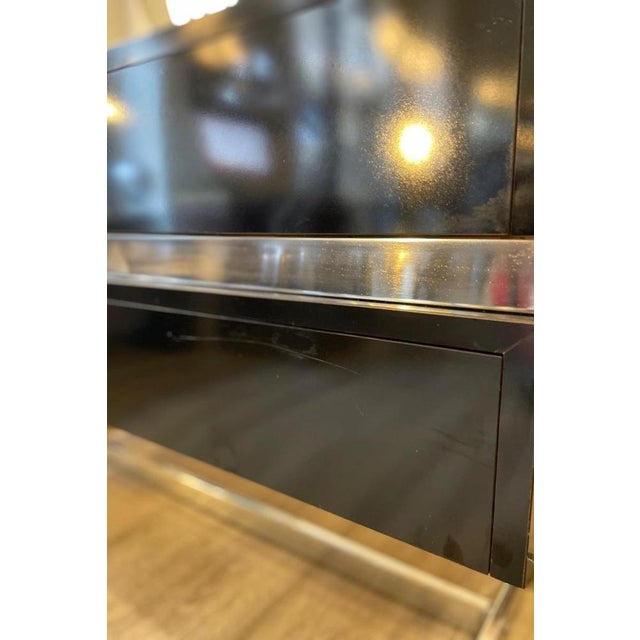 Black Chest of Drawers in Steel and Wood, 1960s For Sale - Image 15 of 18