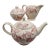 Vintage Churchill Pink Peony Teapot Creamer Sugar Set W Lids For Sale