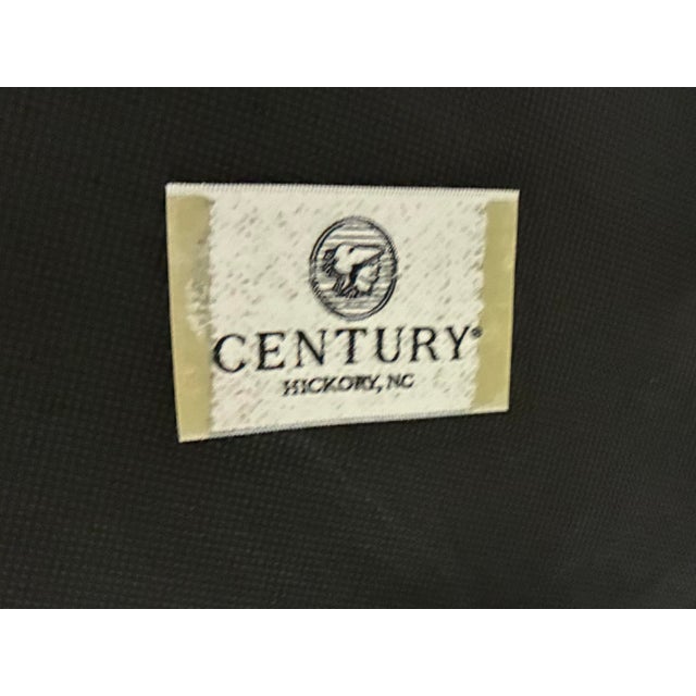 Brown Pair of Century Furniture Carved Wood Swivel Bar Stools With Paisley Upholstery For Sale - Image 8 of 8