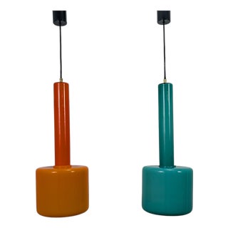 Colored Glass Lamps, 1970s, Set of 2 For Sale
