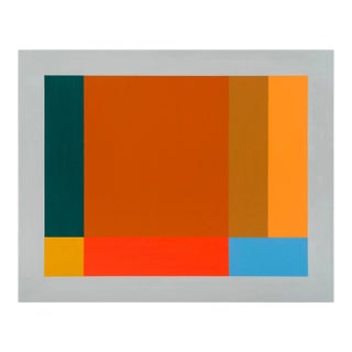 Contemporary Abstract Acrylic/Gouache on Wood Painting "Small Test Pattern 4" by Tom McGlynn For Sale