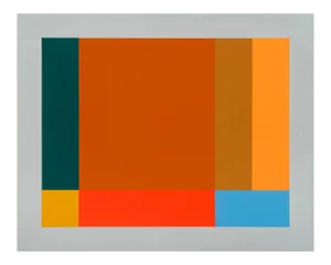Contemporary Abstract Acrylic/Gouache on Wood Painting "Small Test Pattern 4" by Tom McGlynn