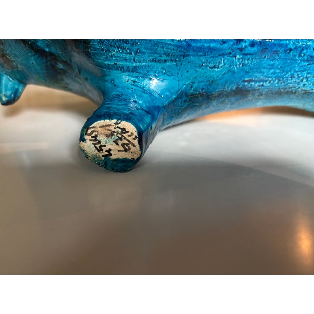Blue Sculptural Rimini Blu Bull by Aldo Londi for Bitossi Ceramiche, Italy, 1960s For Sale - Image 8 of 13