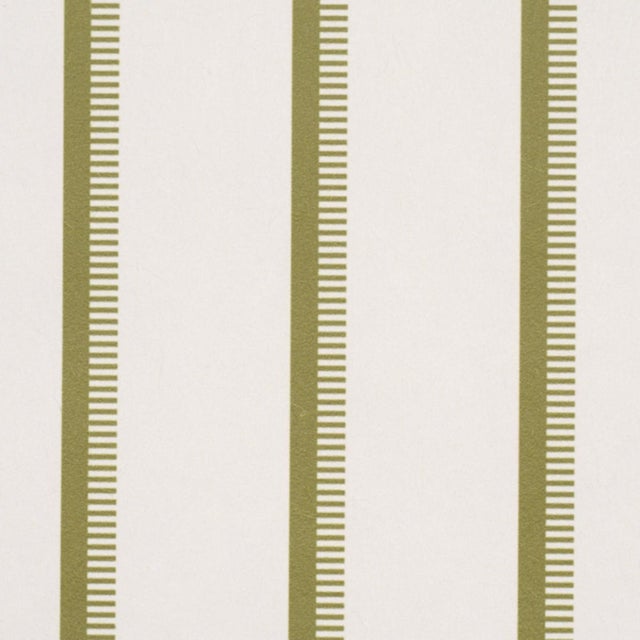 Traditional Sample - Schumacher Tyla Stripe Wallcovering In Olivine For Sale - Image 3 of 6