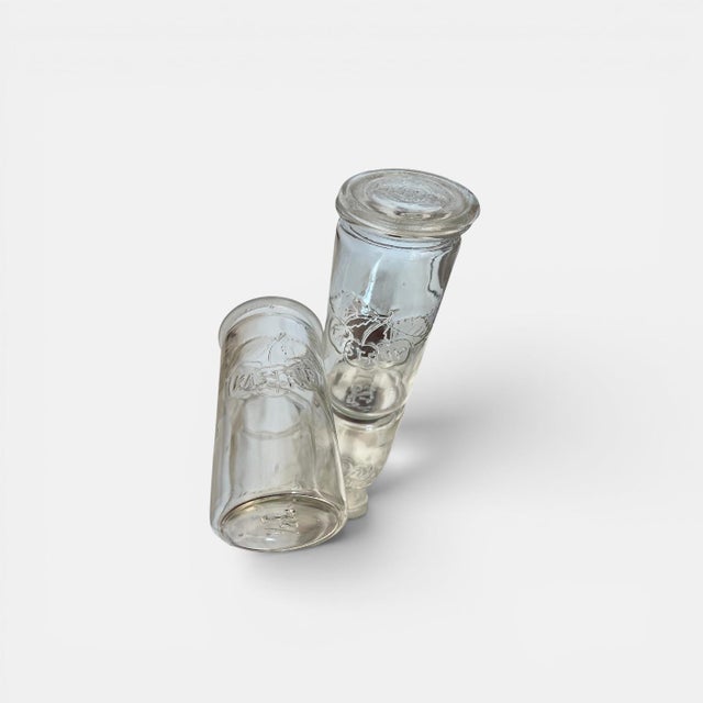 Mid-20th Century Embossed Cherry Glass Jars from Kastrup Glassworks, Denmark, Set of 2 For Sale - Image 9 of 9