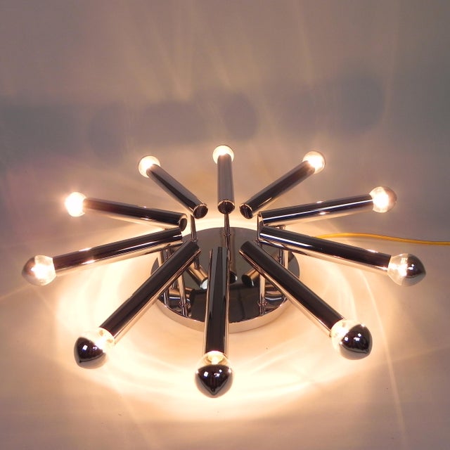 Chrome-Plated Boulanger 10-Light Ceiling Lamp with from Sciolari, 1960s For Sale - Image 14 of 16