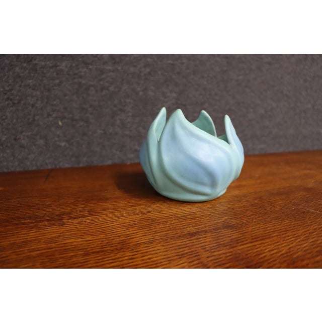 Early 20th Century Van Briggle Art Pottery Sculptural Leaf Vase For Sale - Image 5 of 10