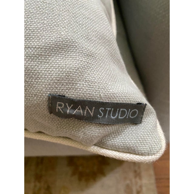 Linen Pillow With Greek Key Applique´ For Sale - Image 4 of 5