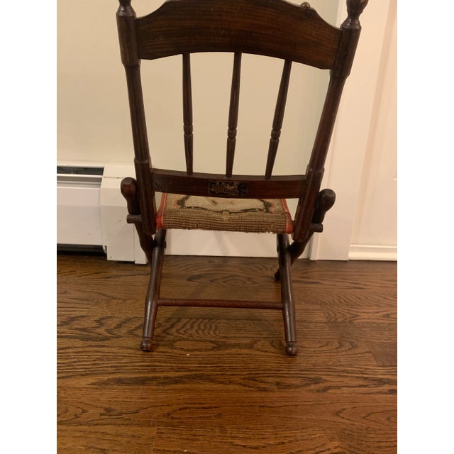 Rustic Mid 19th Century Antique Civil War Child's Folding Camp Chair For Sale - Image 3 of 8