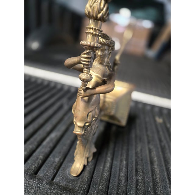 Brass Vintage French Empire Brass Carytid Sconces For Sale - Image 8 of 11