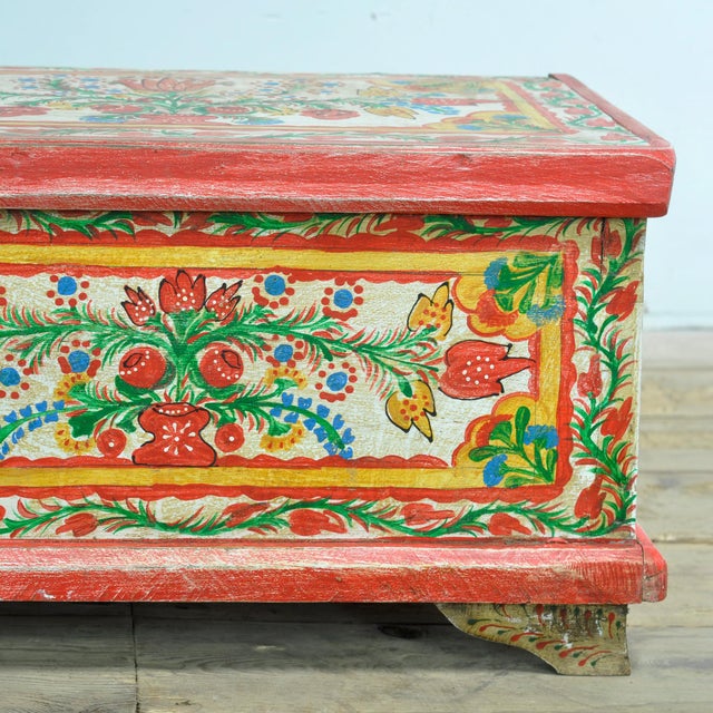 Green Small Folk Art Chest, 1930 For Sale - Image 8 of 12
