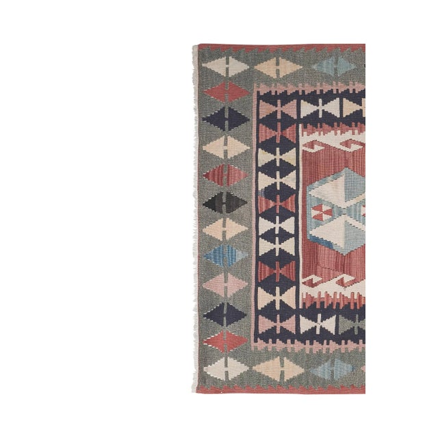 1970s Colorful Turkish Kilim Rug For Sale - Image 5 of 13