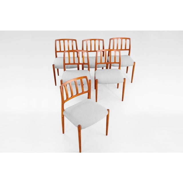 Set of six vintage Model 83 dining chairs designed by Niels Otto Møller and produced by J.L. Møller Møbelfabrik in...