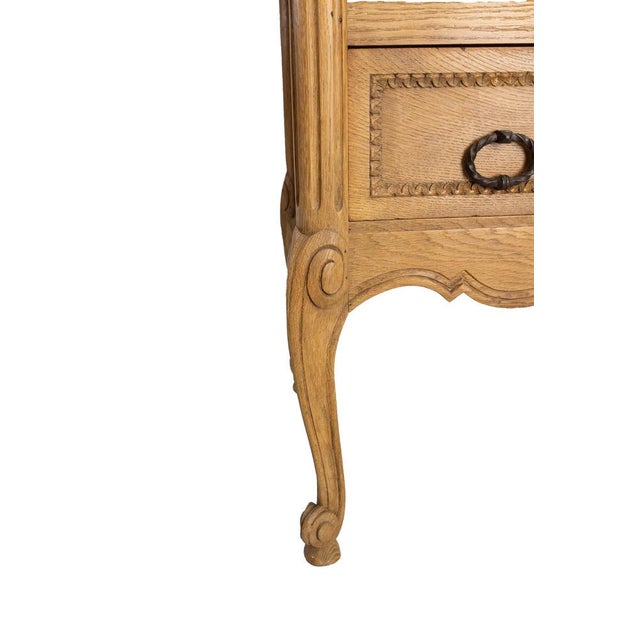 French Louis XV Style Oak Commode with Drawers, 1940 For Sale - Image 6 of 12