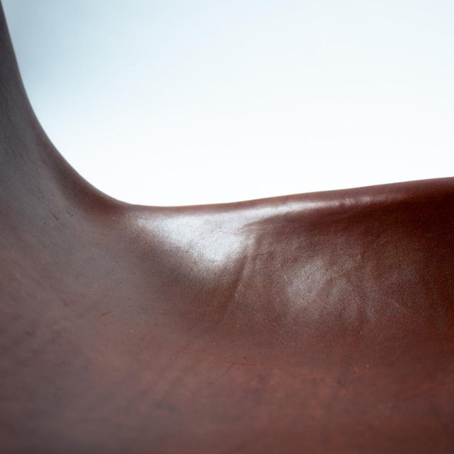 Chair in Brown Leather and Oak by Pierre Lottier for Almazan, 1970s For Sale - Image 10 of 18