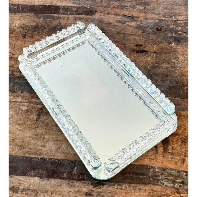Vintage Cut Glass Mirrored Vanity Tray For Sale In West Palm - Image 6 of 12