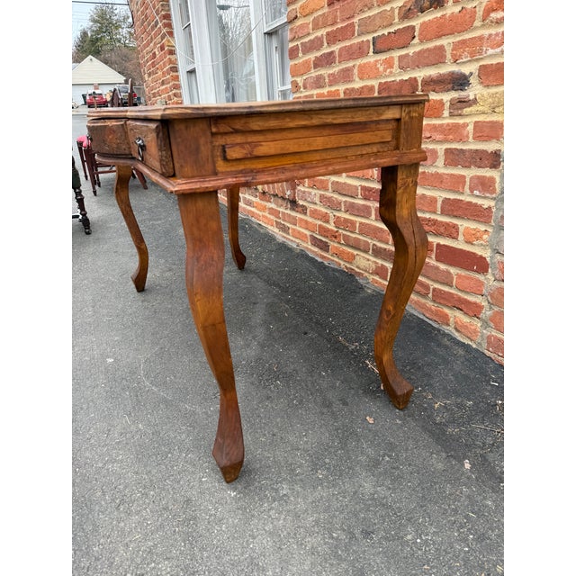 Vintage French Provincial Rustic Farmhouse Style Three Drawer Console Table/ Table Desk For Sale - Image 16 of 17