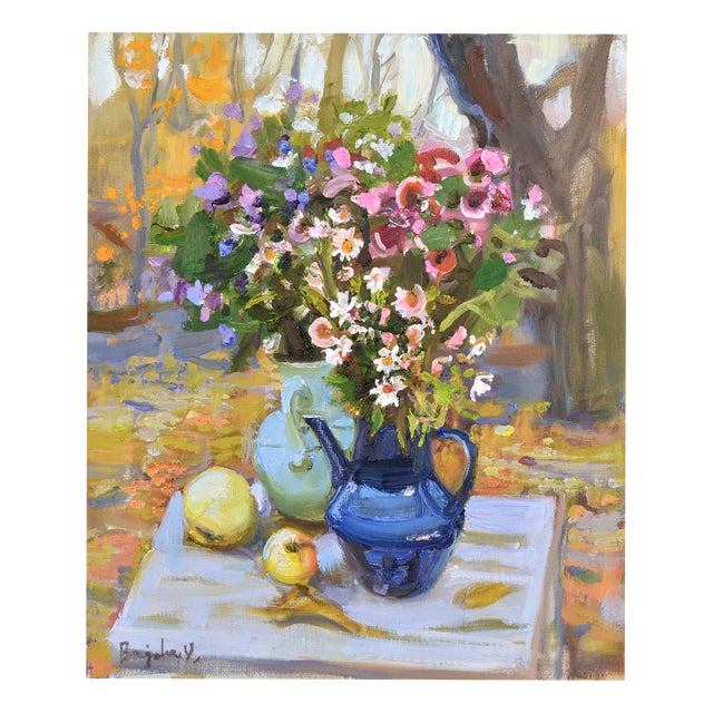 Valery Bayda, September, Flowers, 2025, Oil on Canvas & Cardboard For Sale