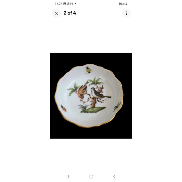 This Herend footed open salt cellar was crafted during the company’s 150th anniversary in 1976. It has the commemorative...