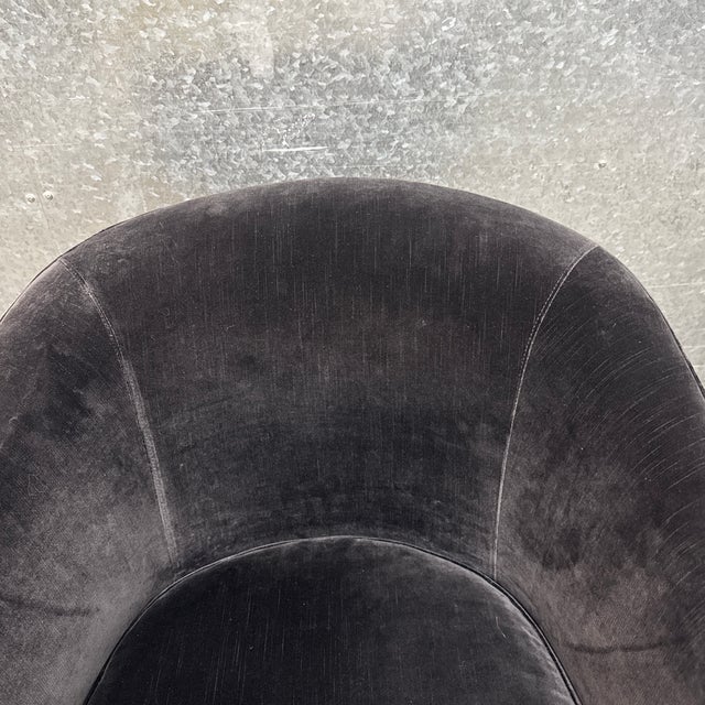 Wood Restoration Hardware Reginald Swivel Chair For Sale - Image 7 of 12
