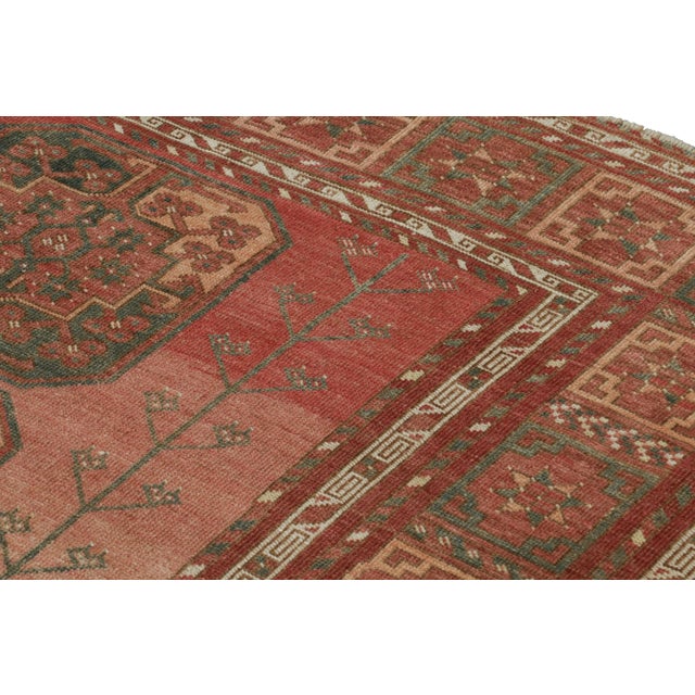 Traditional Vintage Ersari Rug in Red With Geometric Medallions, From Rug & Kilim For Sale - Image 3 of 7
