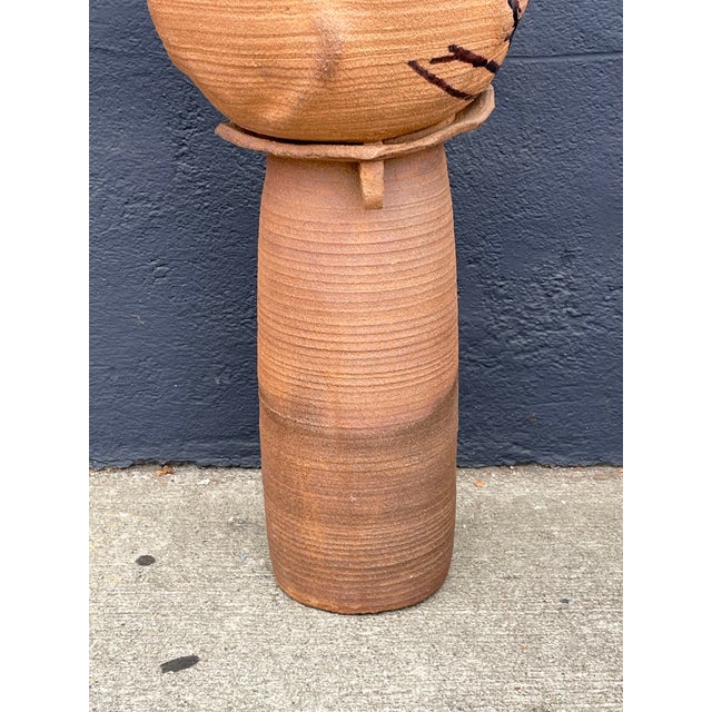 Beige 1970s Large Abstract Ceramic Sculpture by Yukio Onaga Japan For Sale - Image 8 of 8