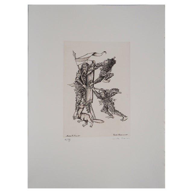 Cecile Reims, The Assault, 20th Century, Engraving For Sale