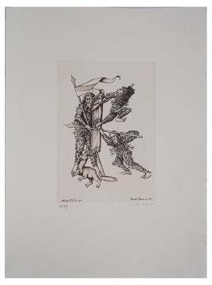 Cecile Reims, The Assault, 20th Century, Engraving