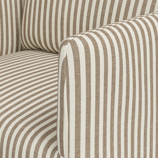 Beige Stoffer Home x Cloth & Company Slipcover for Lindy Dining Armchair in Jane Stripe Burlap For Sale - Image 8 of 8