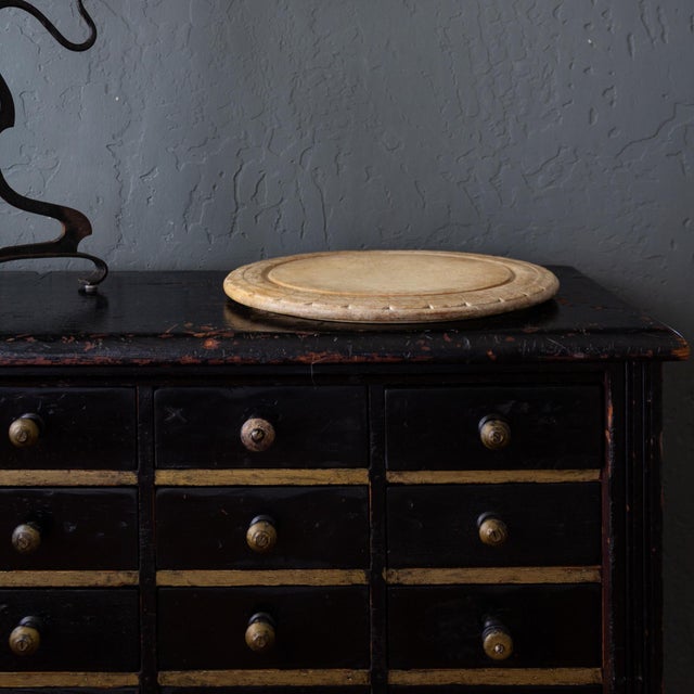 19th Century English Bread Board With a Hand Carved Wreath For Sale - Image 6 of 8