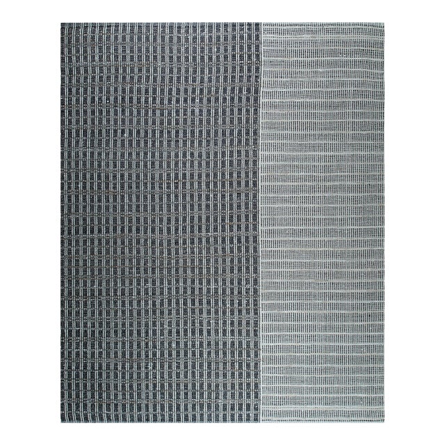 8x10 Lila Talia Gray Geometric Modern Flatweave Carpet Rug For Sale