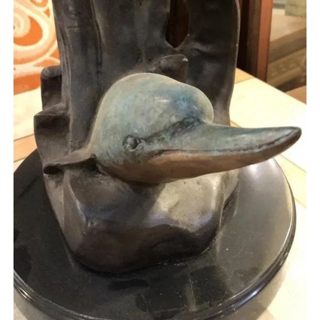 Art Deco Late 20th Century Bronze Dolphin Pod Sculpture For Sale - Image 3 of 5