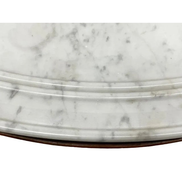 French Charles X Mahogany Table with White Marble Top, 1840s For Sale - Image 9 of 12