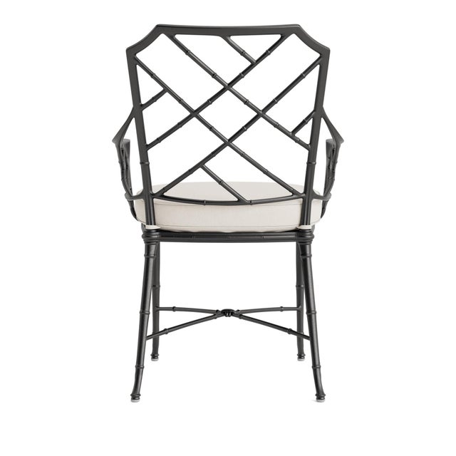 Brown Jordan Brown Jordan Calcutta Arm Chair, Textured Pewter frame with Fusion Natural fabric For Sale - Image 4 of 11