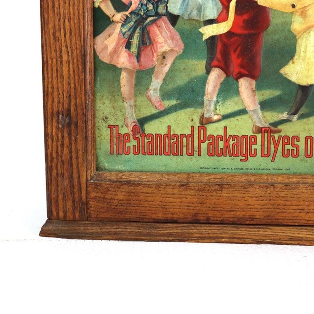 Antique Wells & Richardson Co. Diamond Dye Oak & Embossed Country Store Cabinet For Sale - Image 9 of 15