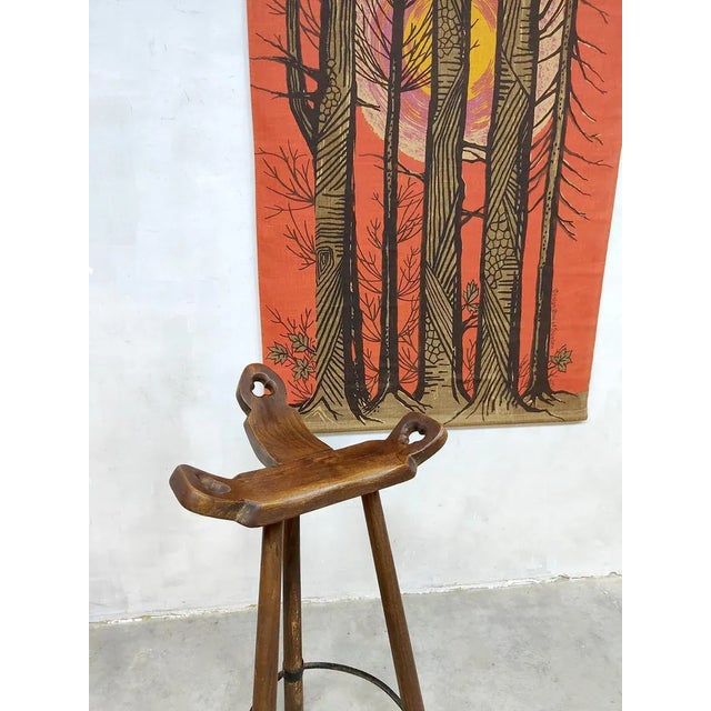 Unique in its design, also known as the "Spanish" Stool, special rare vintage design stools. Period: 1965. Country of...