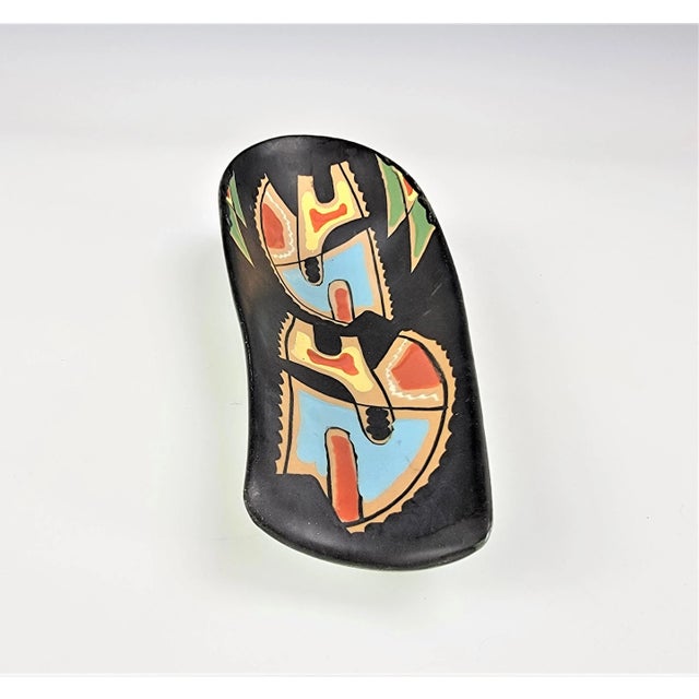 Mid-Century Deruta Italian Hand-Painted Ceramic Abstract Art Platter, 9" For Sale In San Francisco - Image 6 of 11