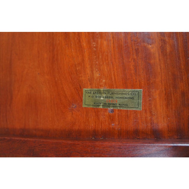 Brown Late 20th Century Chinese Chinoiserie Rosewood Full Size Bed Headboard Hong Kong For Sale - Image 8 of 11