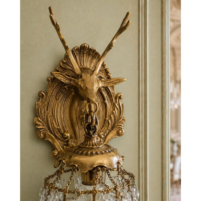 Late 20c French Louis XVI Gilt Bronze Sconces Wall Lamps - Pair For Sale - Image 13 of 16