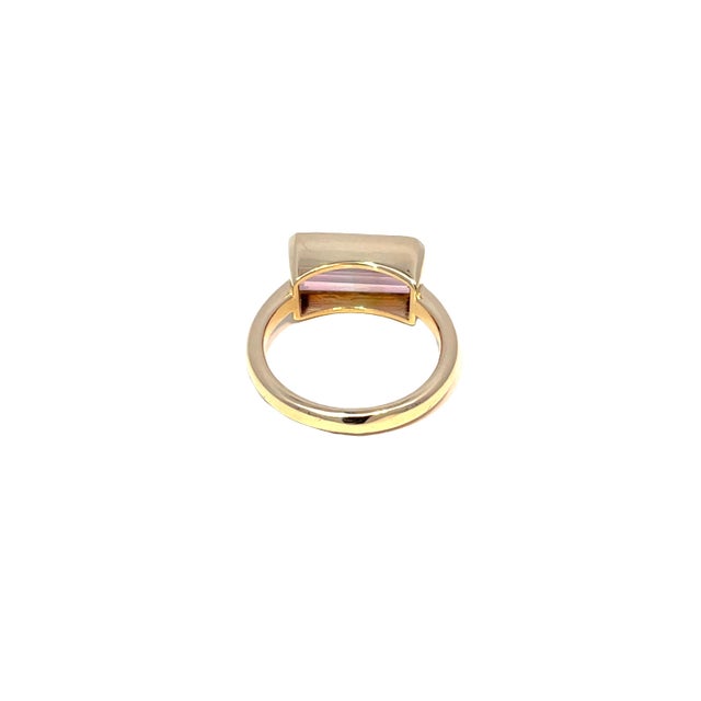 18k Yellow Gold 3.3 Caret Tourmaline Signet Ring, Size 6.5 For Sale In New York - Image 6 of 10