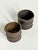 Pair of rare mini 19th Century Antique Chinese wooden buckets with iron bands, Qing-dynasty era, rustic and weathered...
